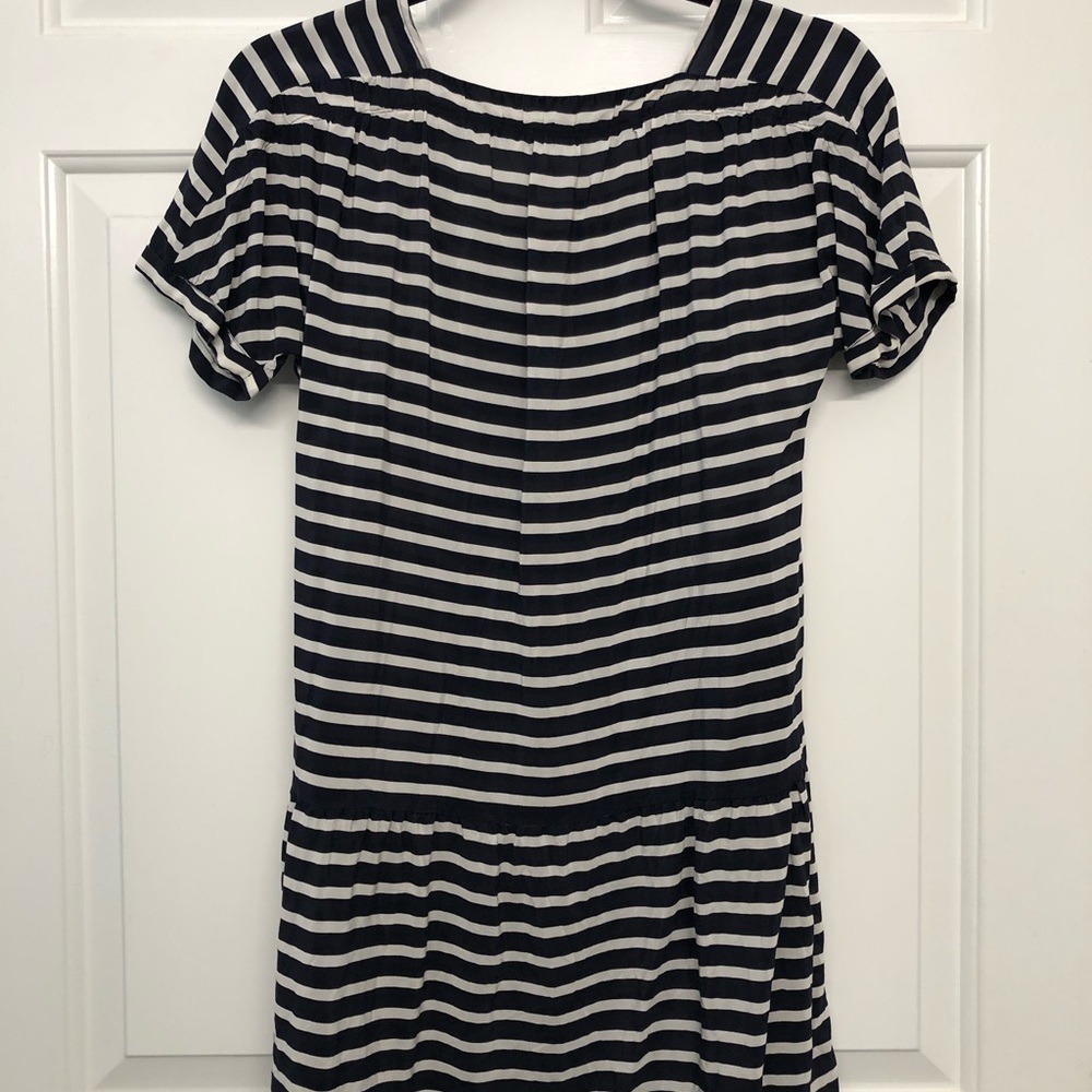 Silk mini dress, Blue and White, J Crew Factory, XS, good condition